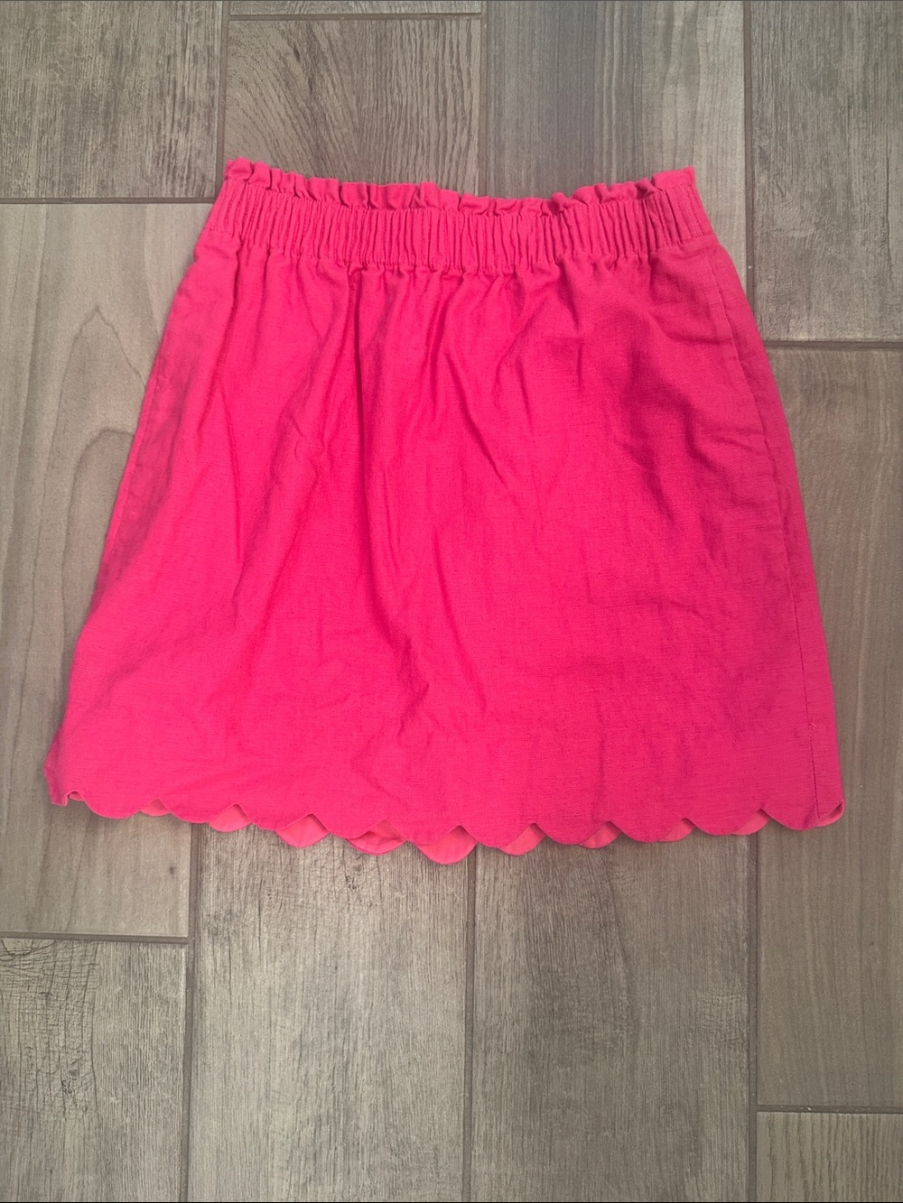 J. Crew Bright Hot Pink Scalloped Hem Mini Skirt